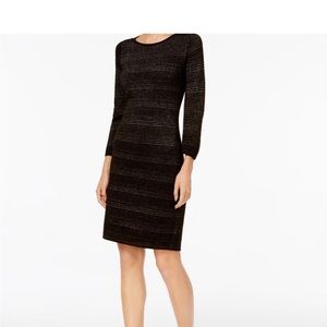 Calvin Klein sweater dress w/shimmer stripes